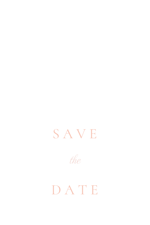 Minimalistische wit met roze save the date