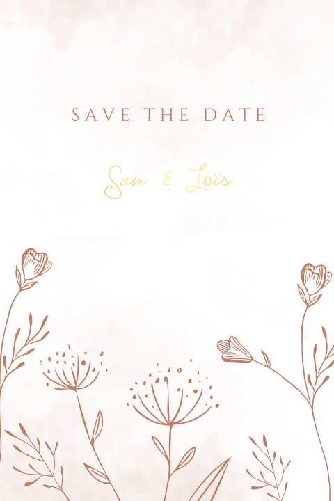 Save the date met veldbloemen