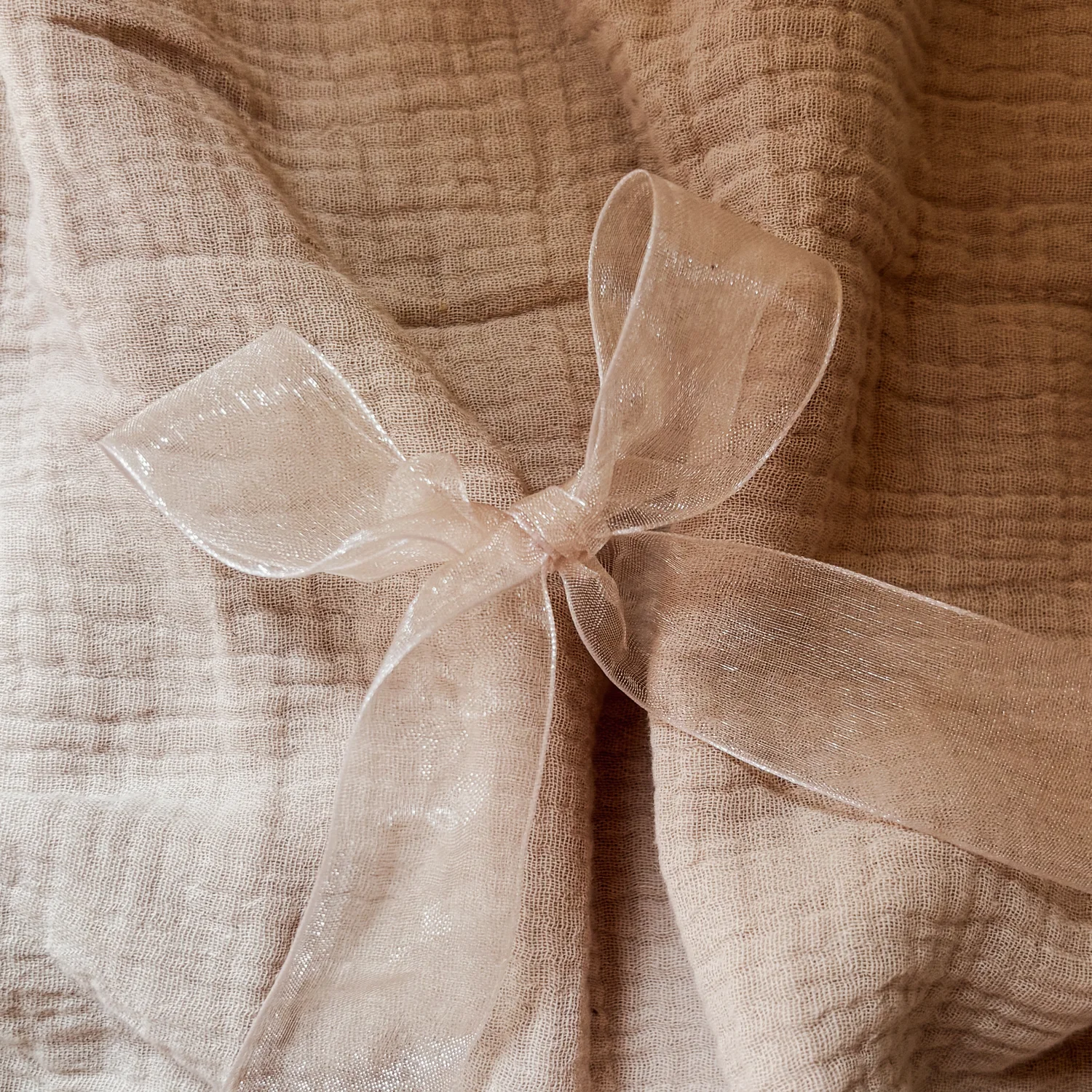 organza zand lintje voor om jouw trouwkaart of geboortekaart